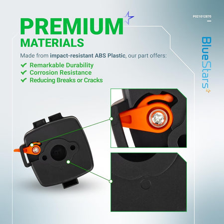 P021012870 Air Cleaner Case Assembly for Echo and Shindaiwa trimmers, showing durable ABS plastic construction details.