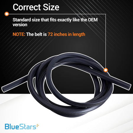 Coiled black dishwasher door seal gasket with 72-inch length for Frigidaire and Kenmore models.