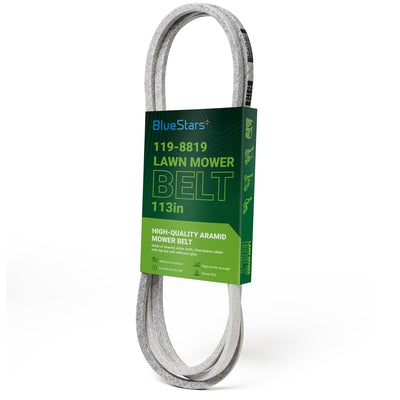 119-8819 replacement mower deck belt in branded packaging for 42-inch Toro, Hustler, and Cub Cadet mowers.