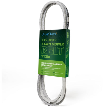 119-8819 replacement mower deck belt in branded packaging for 42-inch Toro, Hustler, and Cub Cadet mowers.