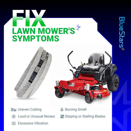 119-8819 mower deck belt for 42-inch Toro TimeCutter, showing common mower symptoms and compatibility.