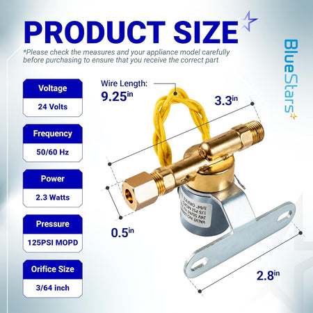 Dimensional diagram of 4040 humidifier 24V solenoid water valve showing technical specifications and measurements.
