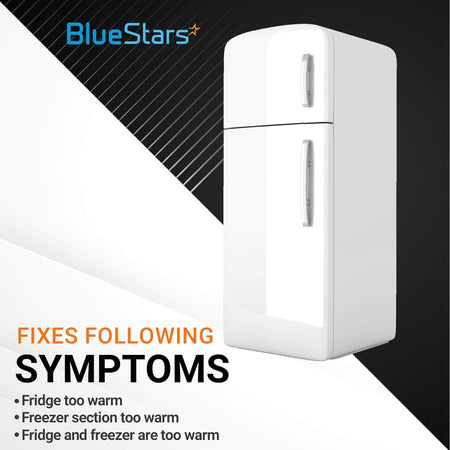 White top-freezer refrigerator illustrating symptoms fixed by the 5303918301 garage heater kit.