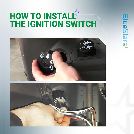 532193350 Ignition Switch & 725-06153A Solenoid installation guide showing ignition switch and wiring connection