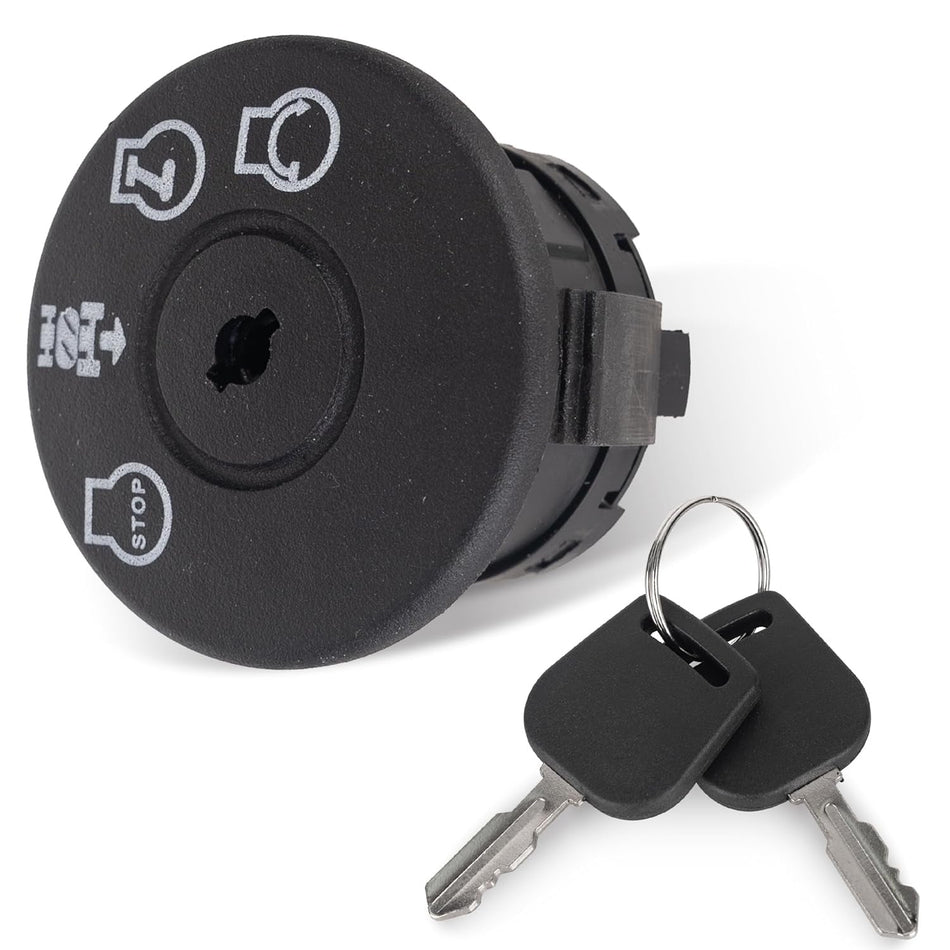 4-position ignition switch with two keys for Husqvarna, AYP, and Craftsman lawn mowers.