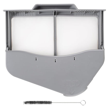 Replacement DC97-16742A dryer lint trap filter for Samsung dryers with included cleaning brush.