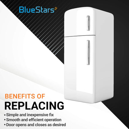 Graphic showing benefits of replacing Samsung refrigerator door parts for smooth operation.