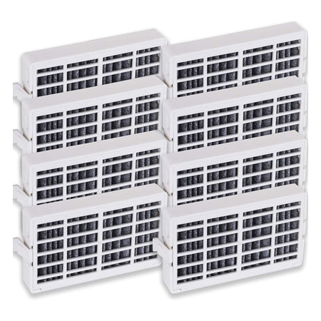 Pack of 8 W10311524 refrigerator air filter cartridges for Whirlpool FreshFlow compatible appliances.