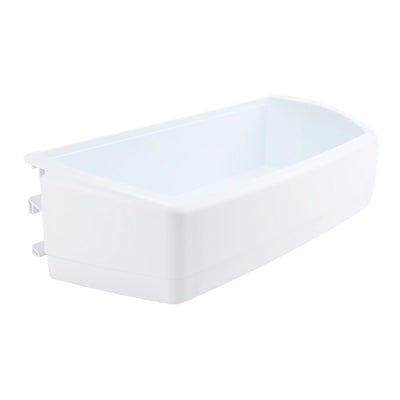 WR71X10781 refrigerator door shelf bin shown from an angled front view