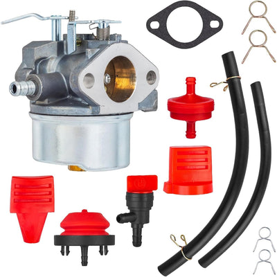 640052 carburetor replacement kit with fuel lines, primer bulb, filter, and mounting gasket.