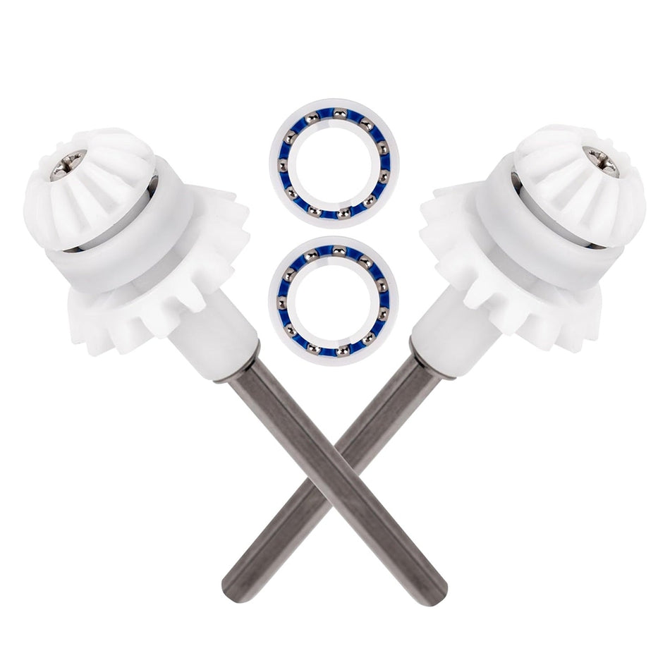 Two R0525100 drive shaft assemblies and two R0527000 engine wheel bearings for Zodiac MX8 and MX6 pool cleaners.