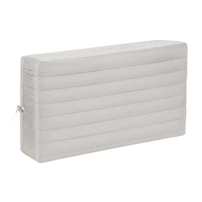 White quilted indoor window air conditioner cover, 28 x 20 x 3.5 inches.