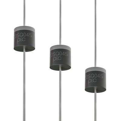 Three 20SQ045 Schottky barrier rectifier diodes with axial leads.