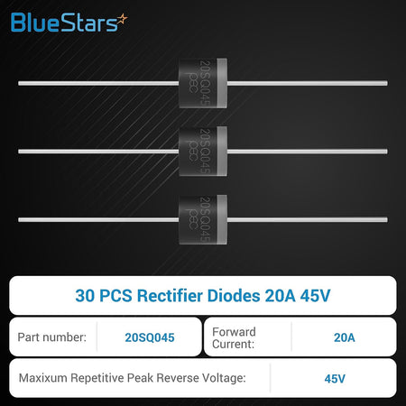 Three 20SQ045 Schottky barrier rectifier diodes with 20A 45V specifications.