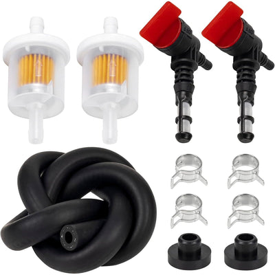 192980GS fuel shut off valve service kit with fuel filters, fuel line, hose clamps, and grommets for small engines.