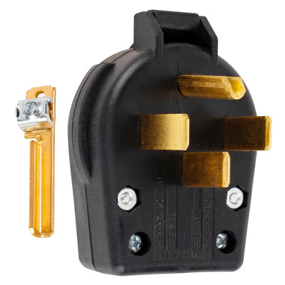 NEMA 14-30P 14-50P interchangeable straight plug with separate brass grounding blade.