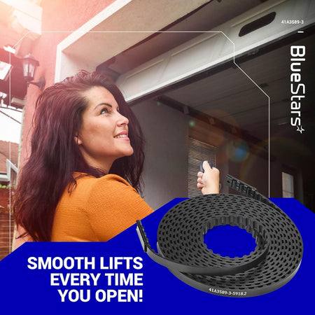 Coiled 41A3589-3 garage door opener belt for 7ft doors, compatible with Liftmaster and Chamberlain models.