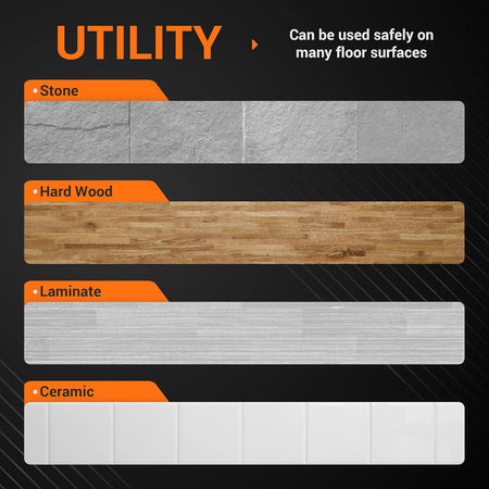 Infographic showing floor surface compatibility for Dupray Neat Steam Cleaner microfiber pads.
