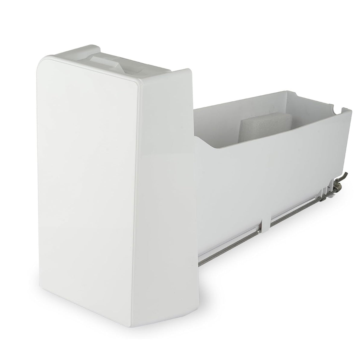 Replacement ice bucket assembly for Samsung RF25, RF26, and RF28 series refrigerators.