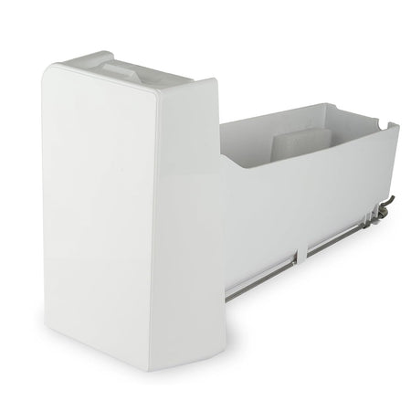 Replacement ice bucket assembly for Samsung RF25, RF26, and RF28 series refrigerators.