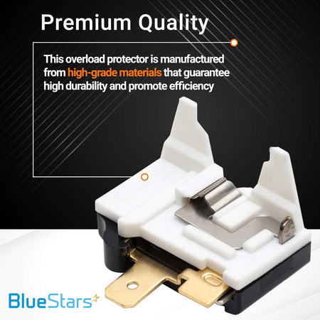 Close-up of 6750C-0004R refrigerator overload protector replacement with high-grade material construction.