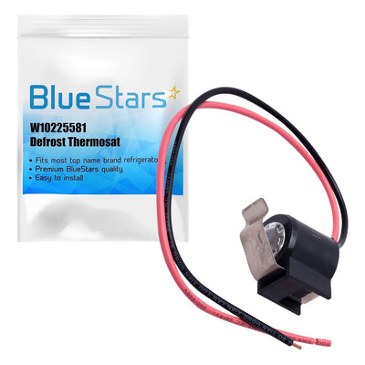 W10225581 refrigerator bimetal defrost thermostat replacement with packaging.