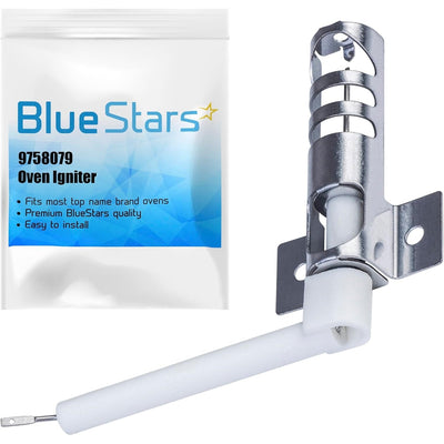 WP9758079 oven spark igniter replacement part with BlueStars branded packaging.