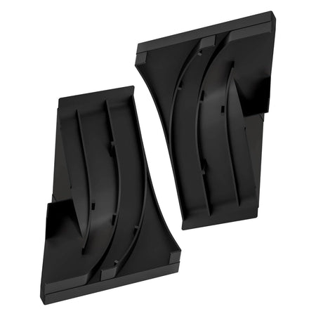 Left and right dishwasher corner baffle gaskets for GE and Hotpoint dishwashers.