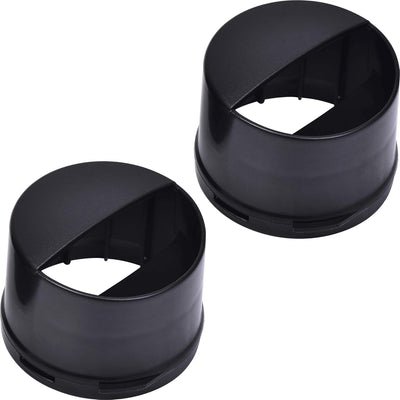 Two black refrigerator water filter caps compatible with Whirlpool and Kenmore refrigerators.