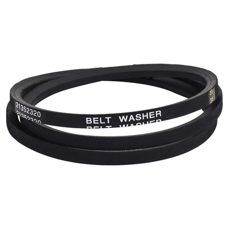 Black 51-1/8 inch washer drive belt replacement for Whirlpool and Maytag, part number 21352320.