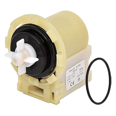 8540024 replacement washer drain pump with white impeller and black rubber O-ring seal.