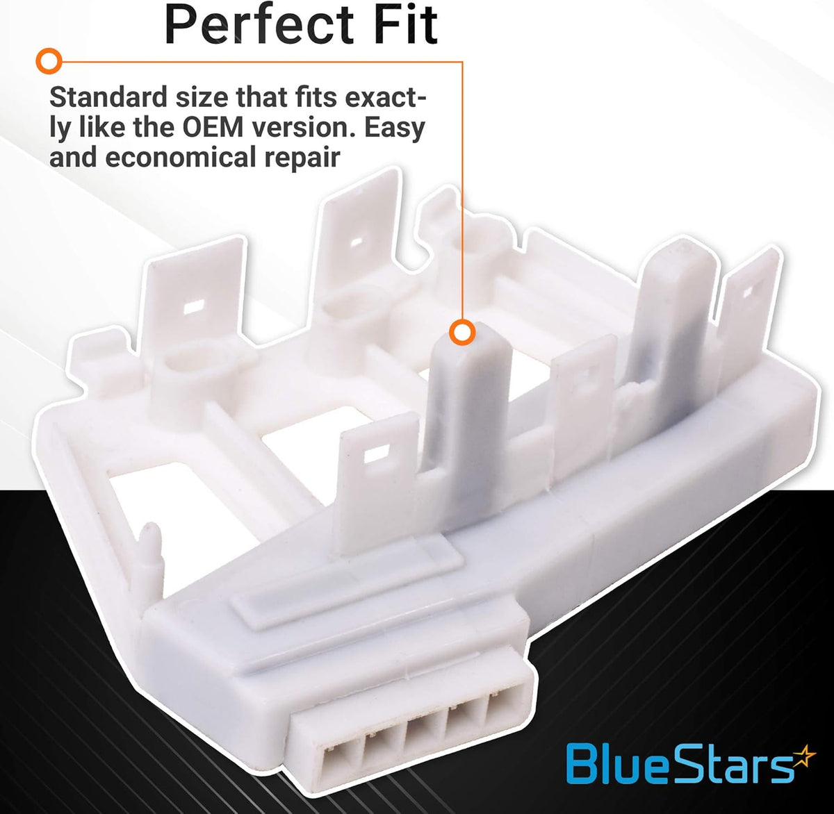 6501KW2002A washer rotor position sensor assembly with infographic highlighting perfect fit design.