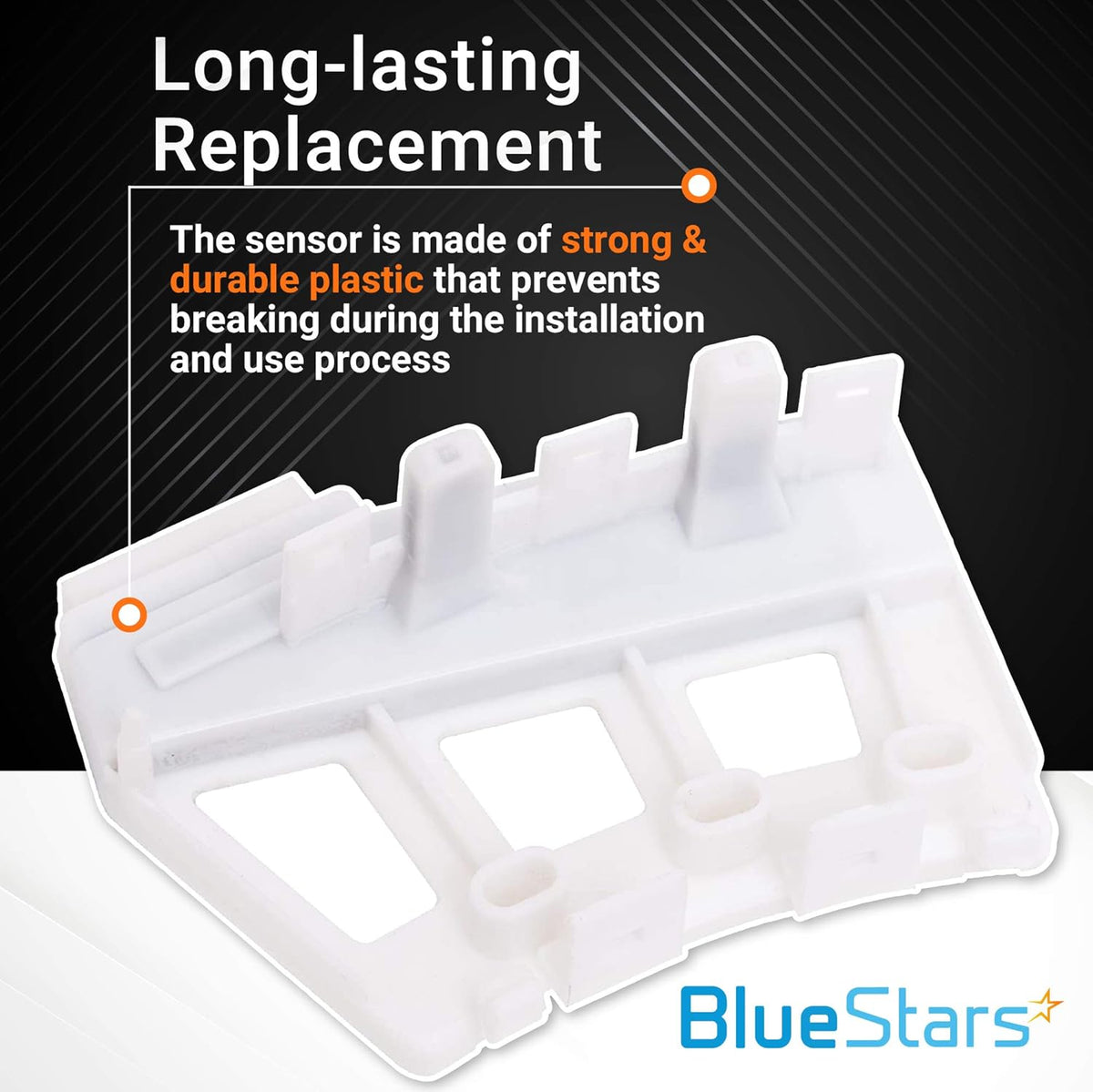 Close-up of durable white plastic housing for 6501KW2002A washer rotor position sensor assembly.