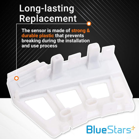 Close-up of durable white plastic housing for 6501KW2002A washer rotor position sensor assembly.