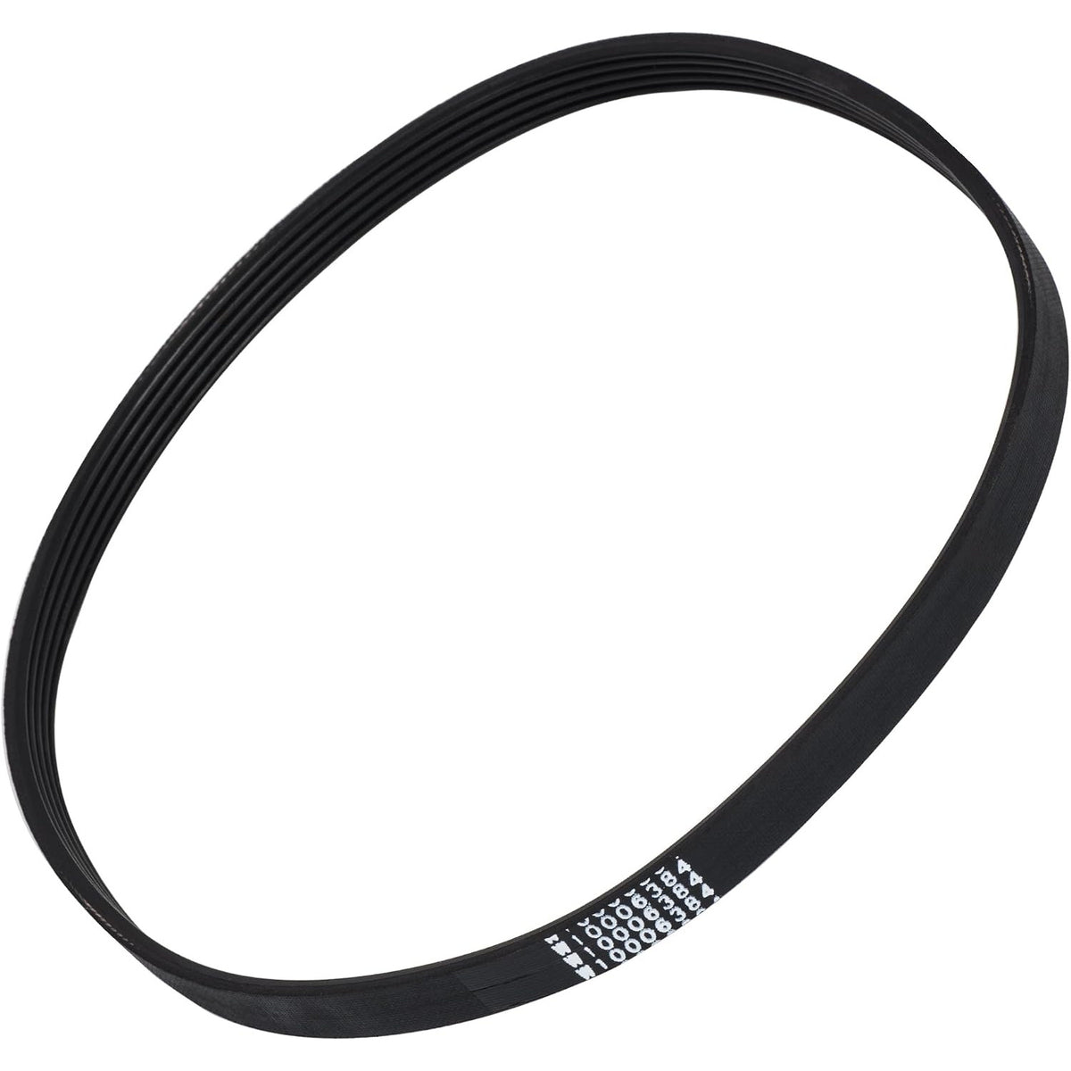 W10006384 W11239857 Washer Drive Belt, plain product view showing the black belt loop