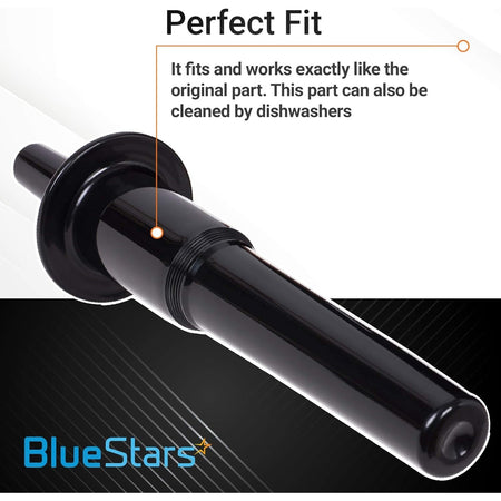 Single black blender tamper tool for Vitamix blenders with dishwasher-safe design.