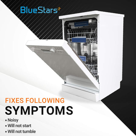 White dishwasher with open door, representing appliance repair for Whirlpool and Kenmore models.