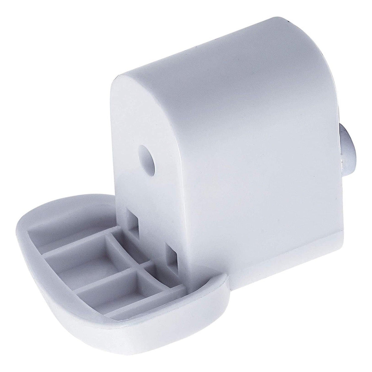 White WB06X10943 microwave door handle support bracket for GE and Hotpoint models.