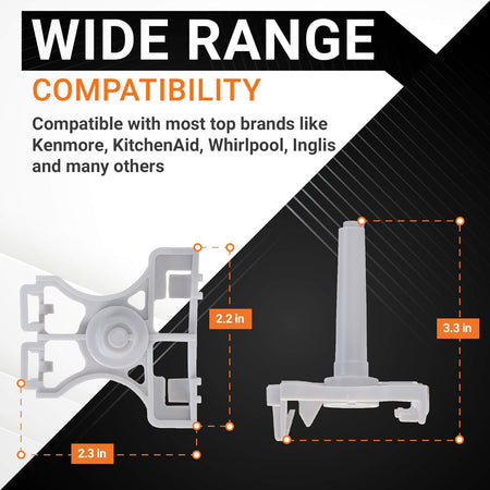 Dimensional diagram of 8539324 dishwasher upper spray arm mount showing height and width measurements.