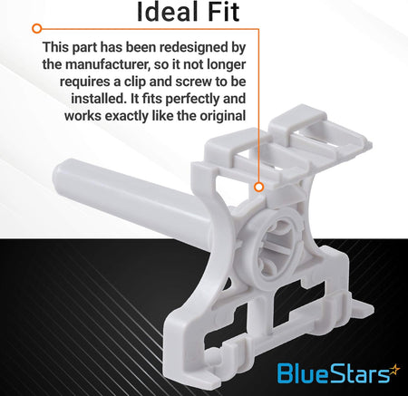 Redesigned dishwasher upper spray arm mount for Whirlpool and Kenmore, no clip or screw required.