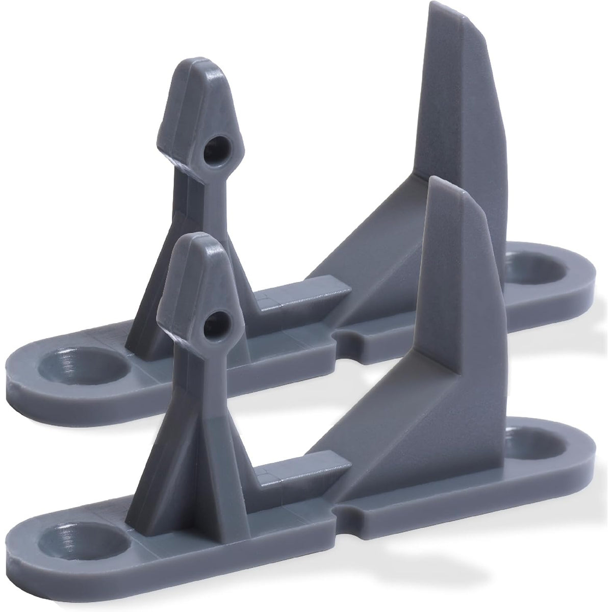 131763302 Washer Door Striker, two gray replacement strikers shown together