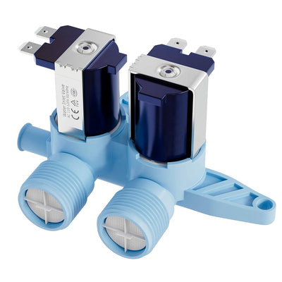 WH13X10024 dual water inlet valve replacement for GE and Hotpoint washing machines.