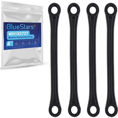 WH1X2727 Washer Dampening Strap, four black straps shown with branded packaging