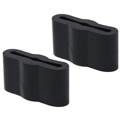 Two black dishwasher sleeve friction pads for Whirlpool, Kenmore, and Amana dishwashers.