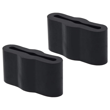 Two black dishwasher sleeve friction pads for Whirlpool, Kenmore, and Amana dishwashers.