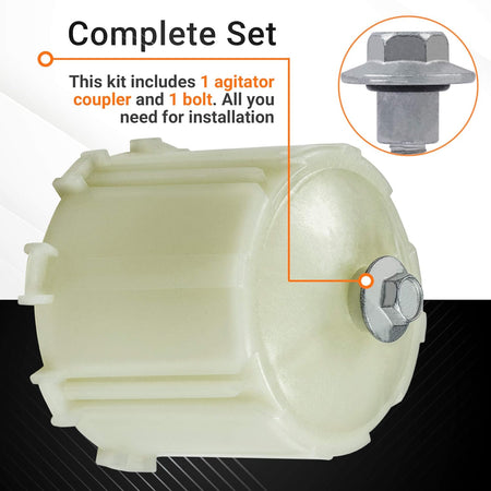 WH49X10042 washer agitator coupler and installation bolt kit for GE washing machines.