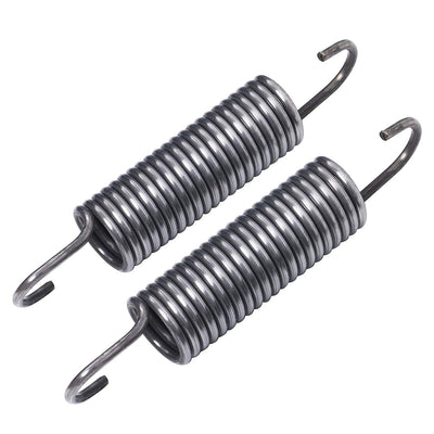 Two metal replacement washer springs for Whirlpool and Kenmore washing machines.
