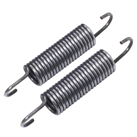 Two metal replacement washer springs for Whirlpool and Kenmore washing machines.