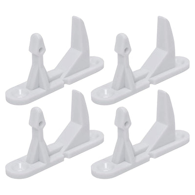 Pack of four white washer door strikers compatible with Frigidaire and Kenmore washing machines.
