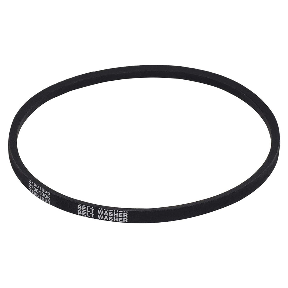 Black 27001006 replacement drive belt for Amana, Maytag, and Speed Queen washing machines.